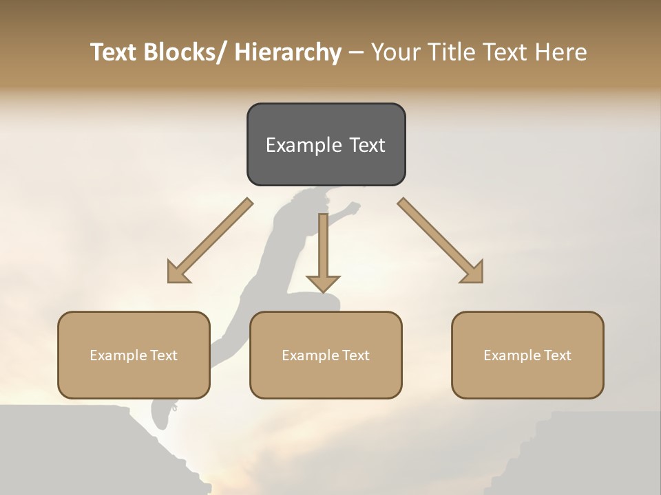 Silhouette Of Jumping Man Against Sunset PowerPoint Template