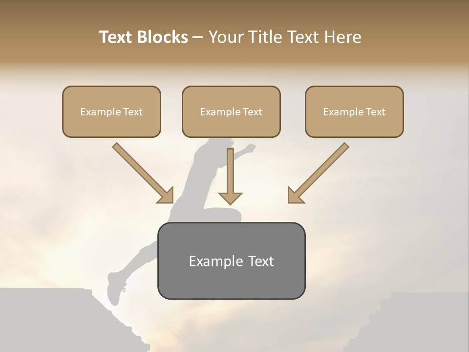 Silhouette Of Jumping Man Against Sunset PowerPoint Template