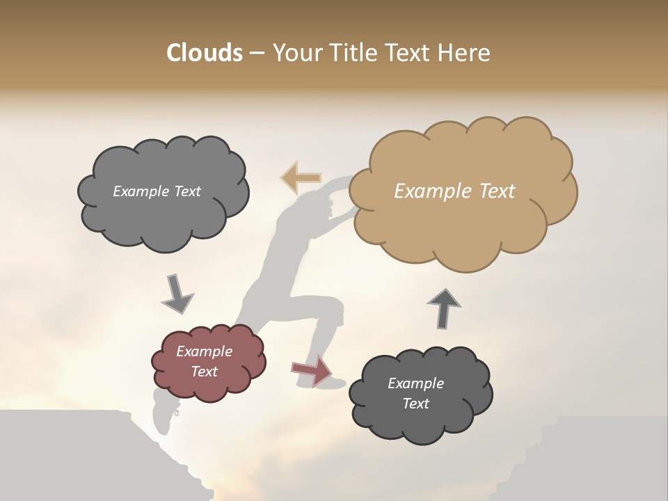 Silhouette Of Jumping Man Against Sunset PowerPoint Template