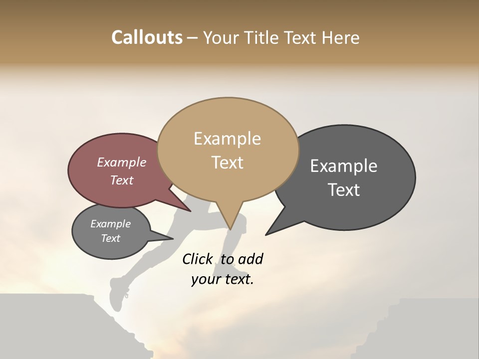 Silhouette Of Jumping Man Against Sunset PowerPoint Template