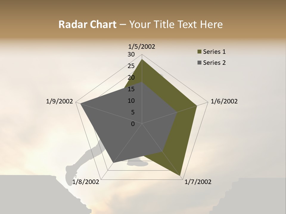 Silhouette Of Jumping Man Against Sunset PowerPoint Template
