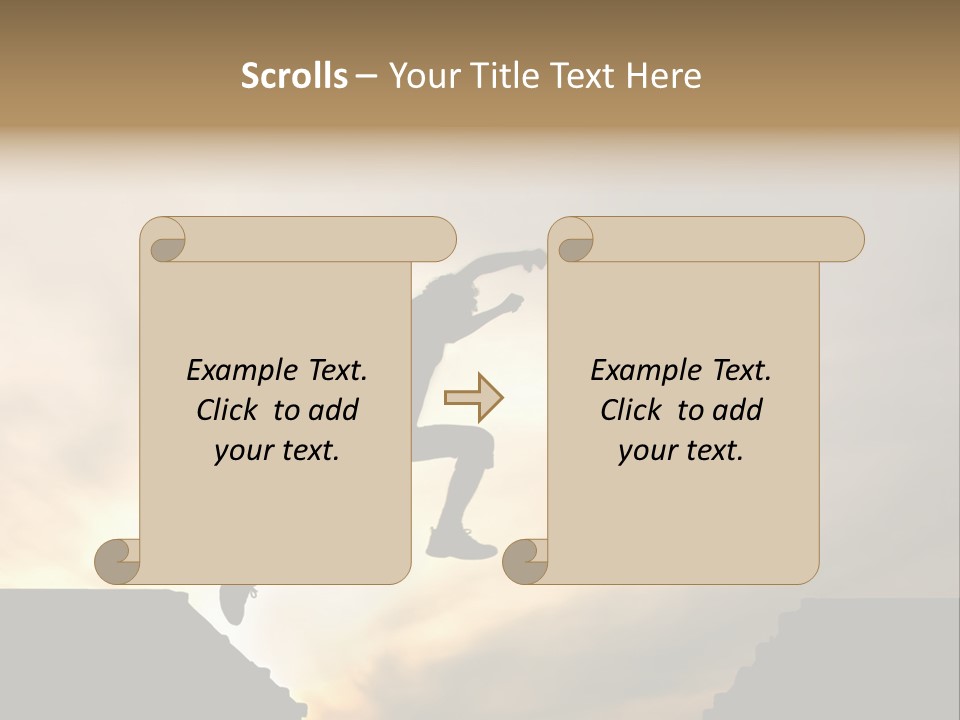 Silhouette Of Jumping Man Against Sunset PowerPoint Template