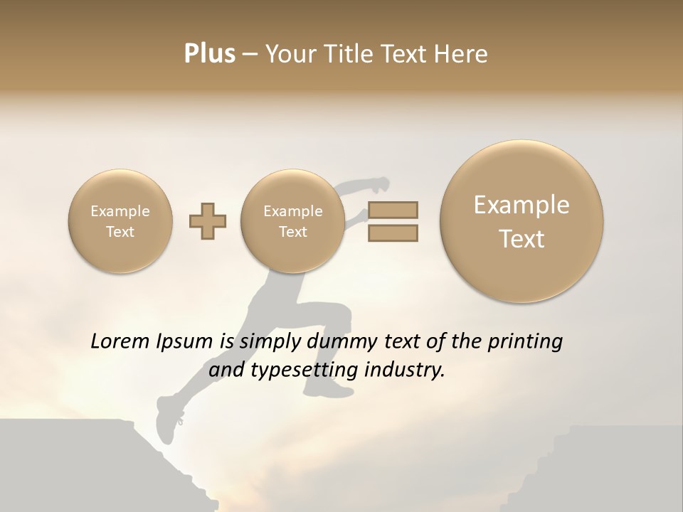 Silhouette Of Jumping Man Against Sunset PowerPoint Template