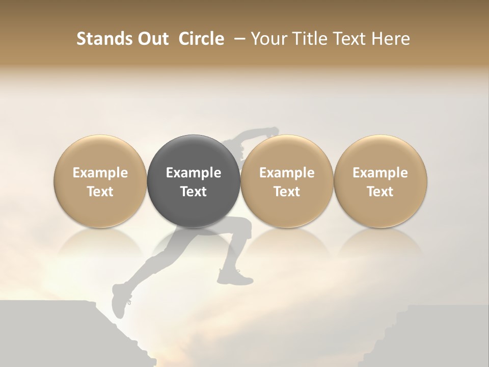 Silhouette Of Jumping Man Against Sunset PowerPoint Template