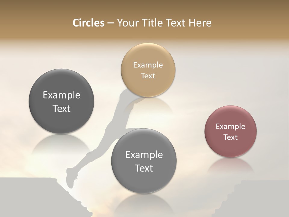 Silhouette Of Jumping Man Against Sunset PowerPoint Template