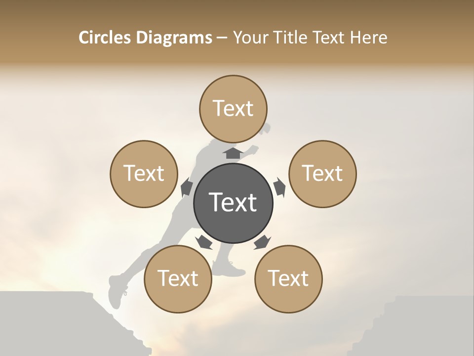 Silhouette Of Jumping Man Against Sunset PowerPoint Template