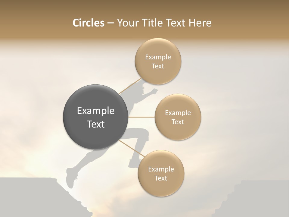 Silhouette Of Jumping Man Against Sunset PowerPoint Template