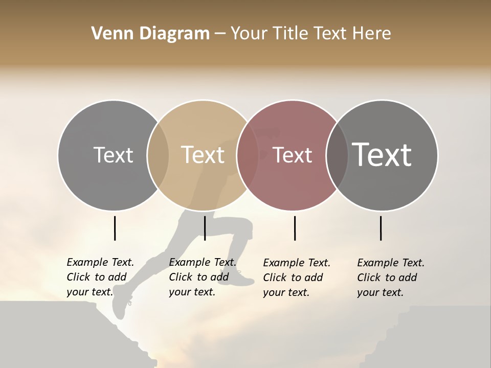 Silhouette Of Jumping Man Against Sunset PowerPoint Template