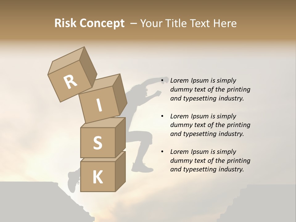Silhouette Of Jumping Man Against Sunset PowerPoint Template