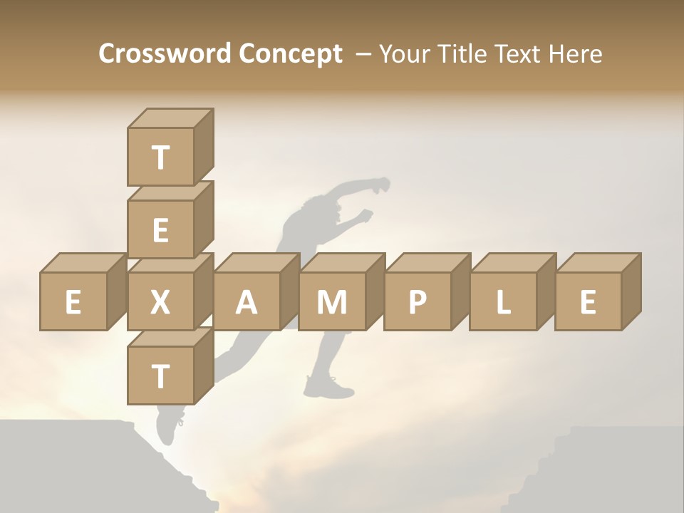 Silhouette Of Jumping Man Against Sunset PowerPoint Template