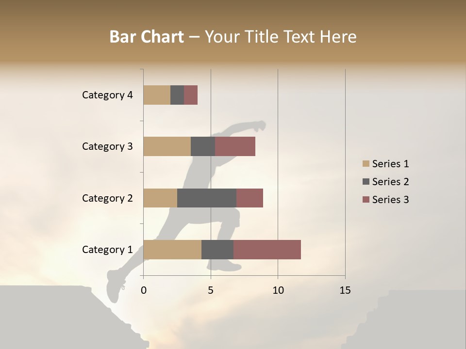 Silhouette Of Jumping Man Against Sunset PowerPoint Template