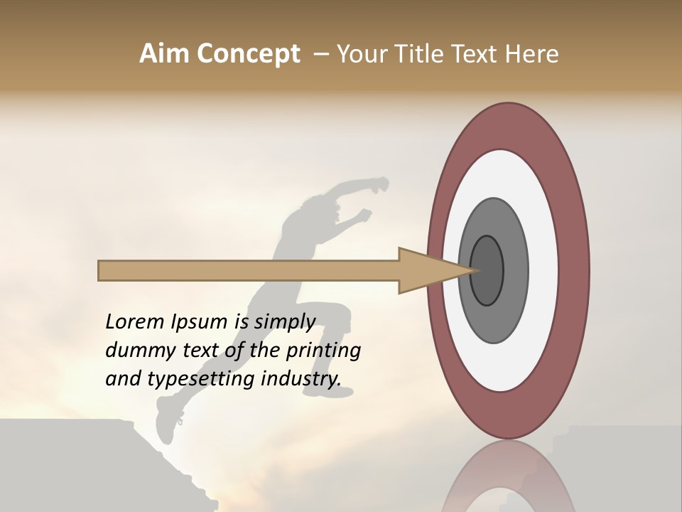 Silhouette Of Jumping Man Against Sunset PowerPoint Template