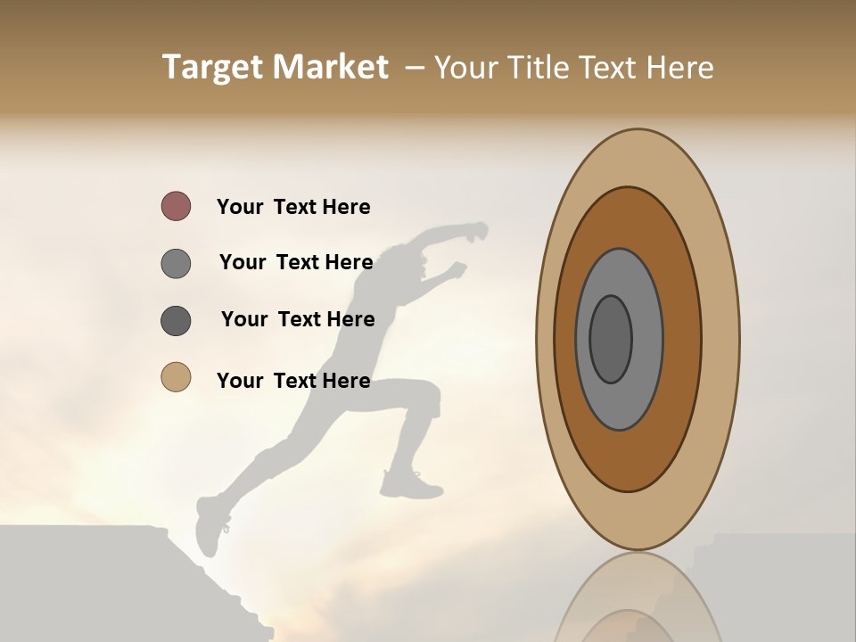 Silhouette Of Jumping Man Against Sunset PowerPoint Template