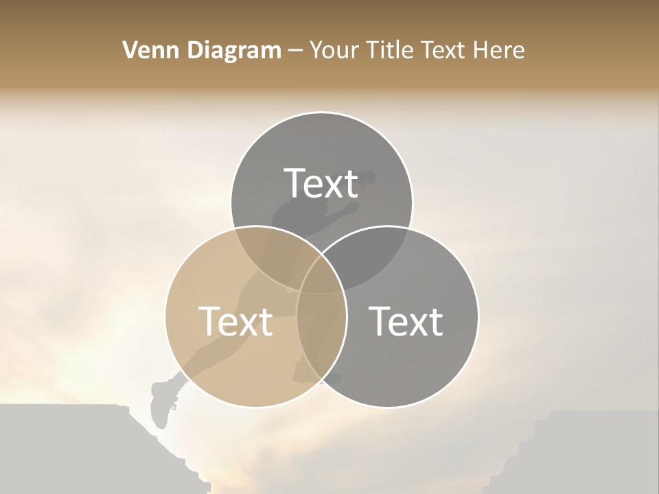 Silhouette Of Jumping Man Against Sunset PowerPoint Template