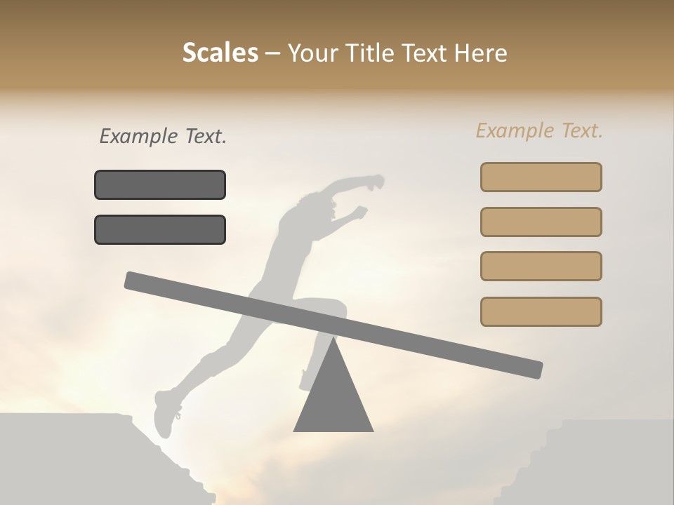 Silhouette Of Jumping Man Against Sunset PowerPoint Template