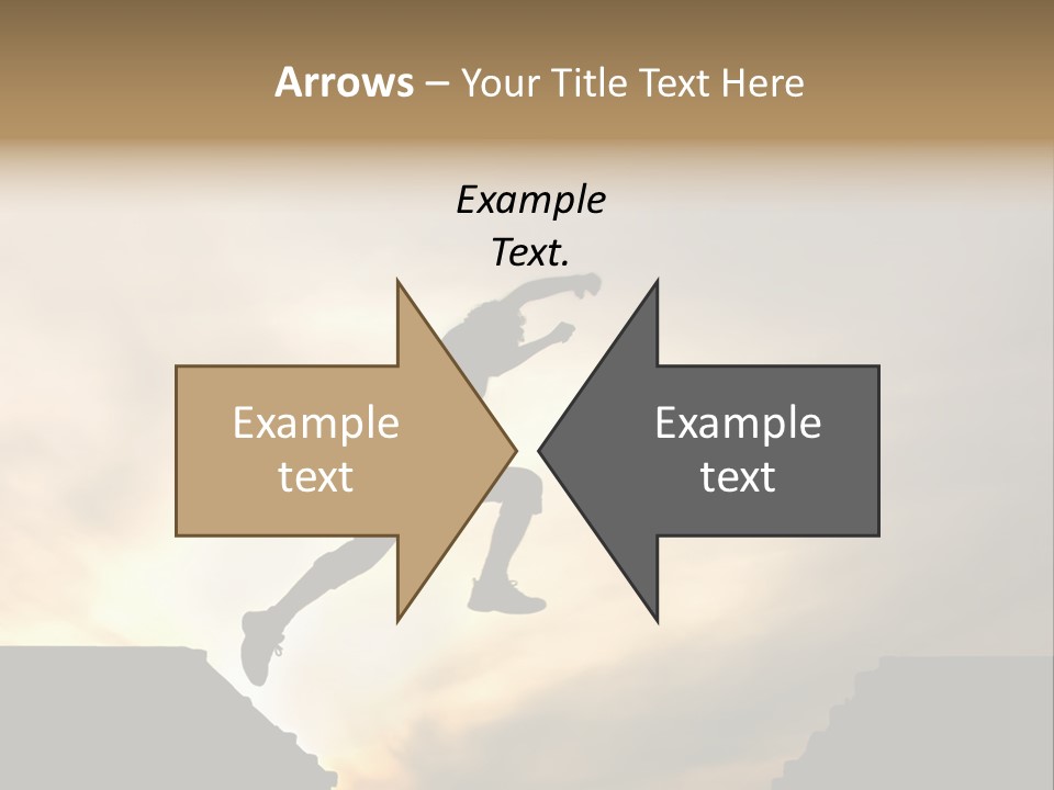 Silhouette Of Jumping Man Against Sunset PowerPoint Template