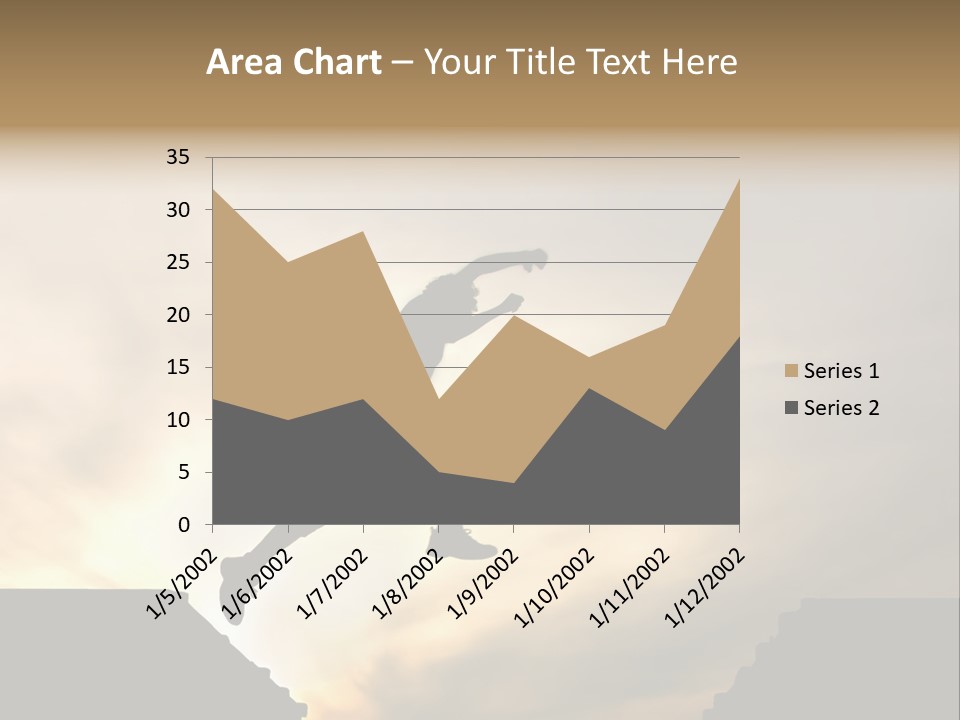 Silhouette Of Jumping Man Against Sunset PowerPoint Template