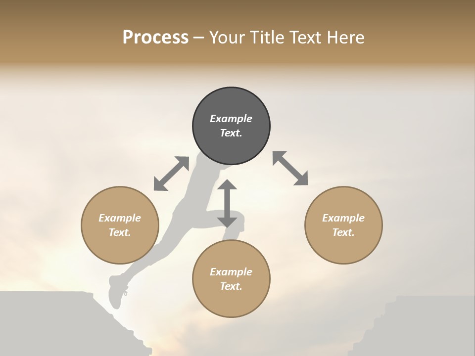 Silhouette Of Jumping Man Against Sunset PowerPoint Template
