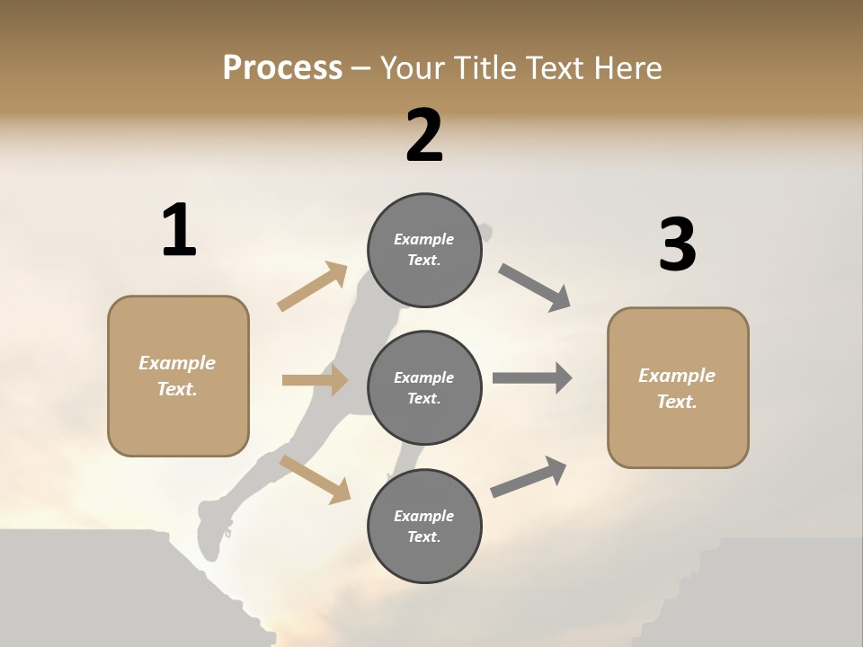Silhouette Of Jumping Man Against Sunset PowerPoint Template