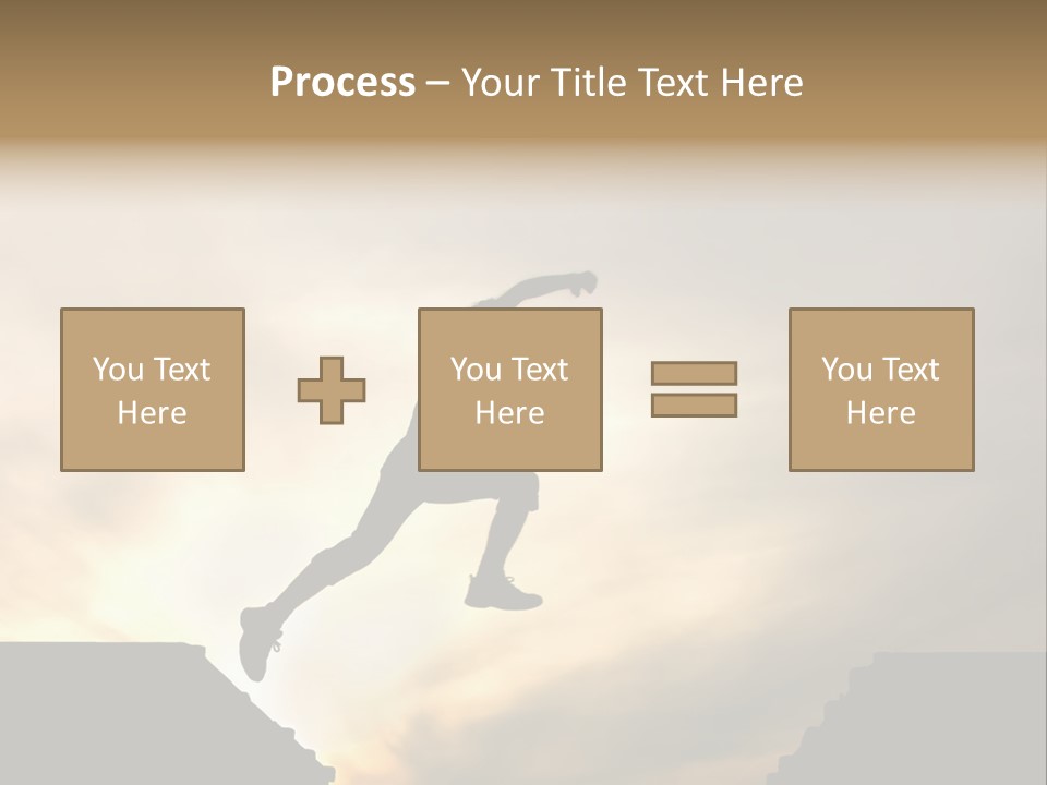 Silhouette Of Jumping Man Against Sunset PowerPoint Template