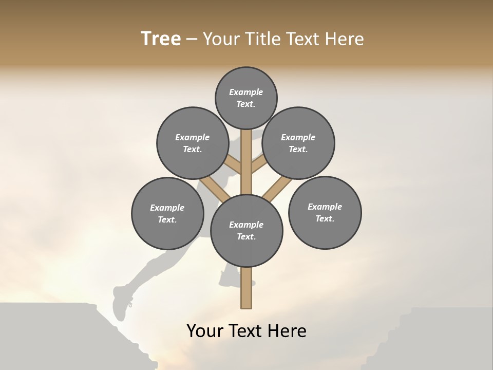 Silhouette Of Jumping Man Against Sunset PowerPoint Template