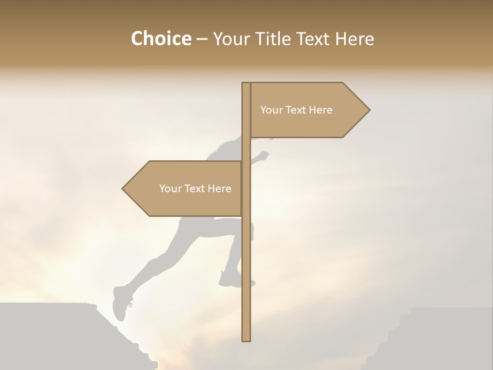 Silhouette Of Jumping Man Against Sunset PowerPoint Template