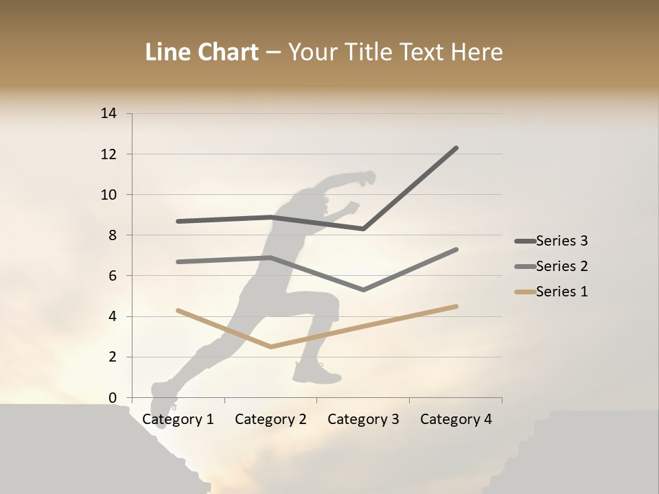 Silhouette Of Jumping Man Against Sunset PowerPoint Template