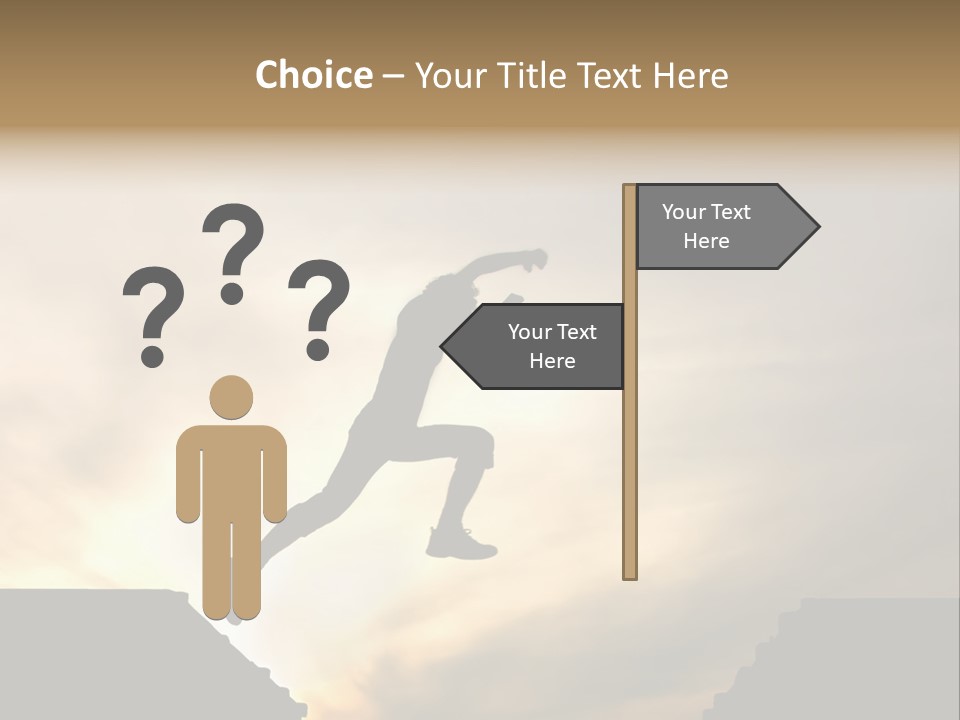 Silhouette Of Jumping Man Against Sunset PowerPoint Template