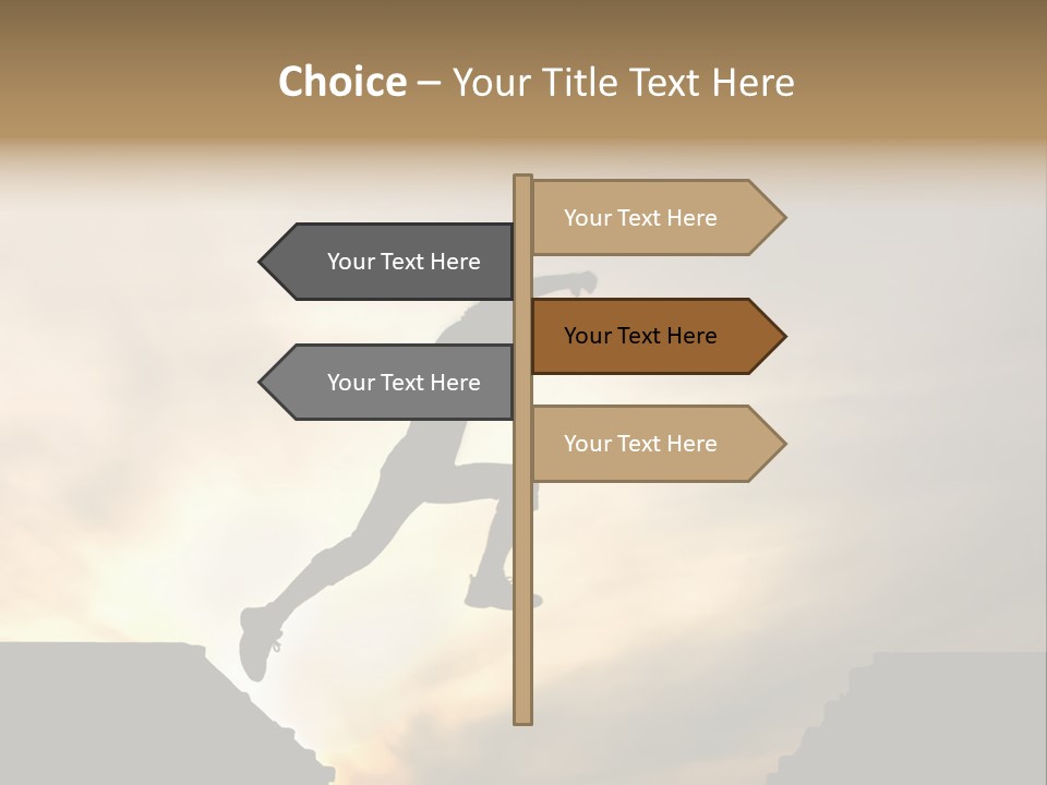 Silhouette Of Jumping Man Against Sunset PowerPoint Template