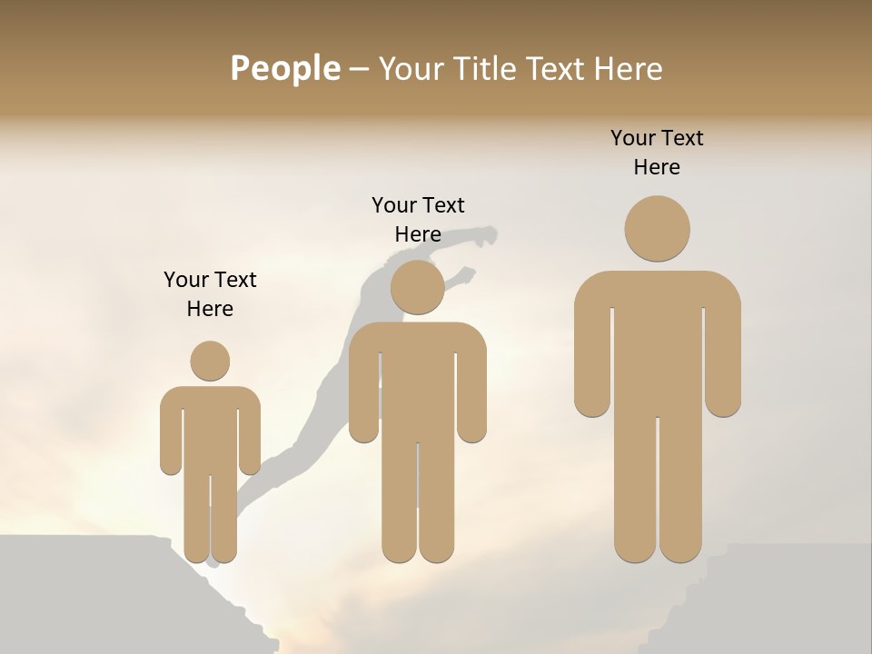 Silhouette Of Jumping Man Against Sunset PowerPoint Template