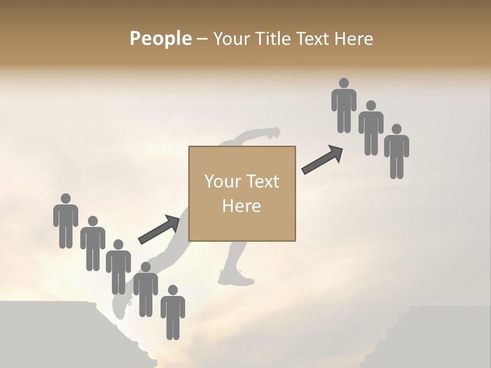 Silhouette Of Jumping Man Against Sunset PowerPoint Template