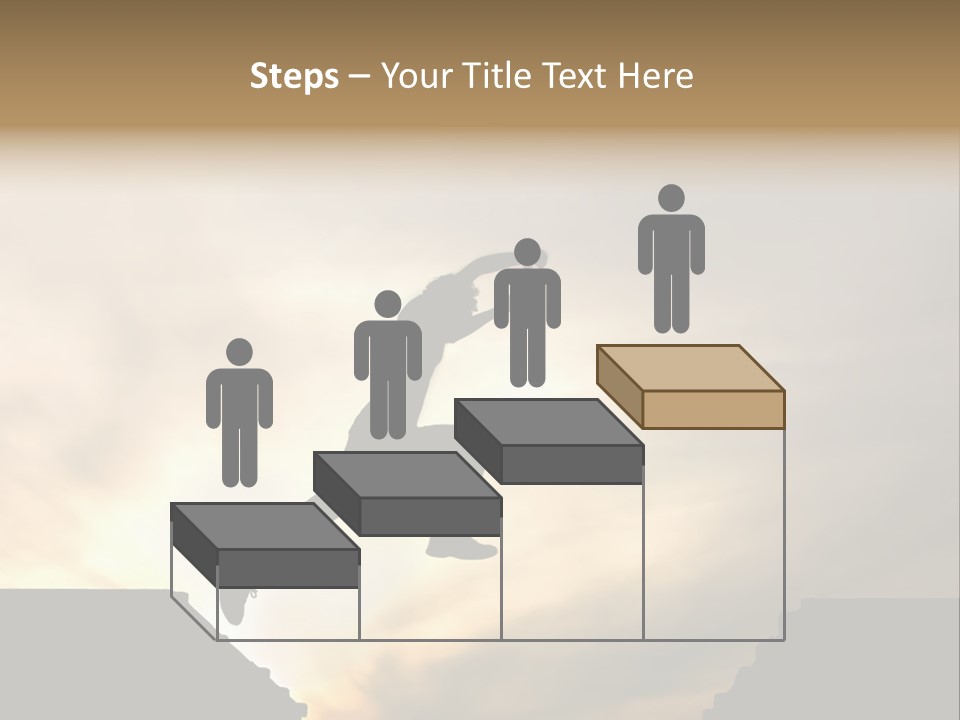 Silhouette Of Jumping Man Against Sunset PowerPoint Template