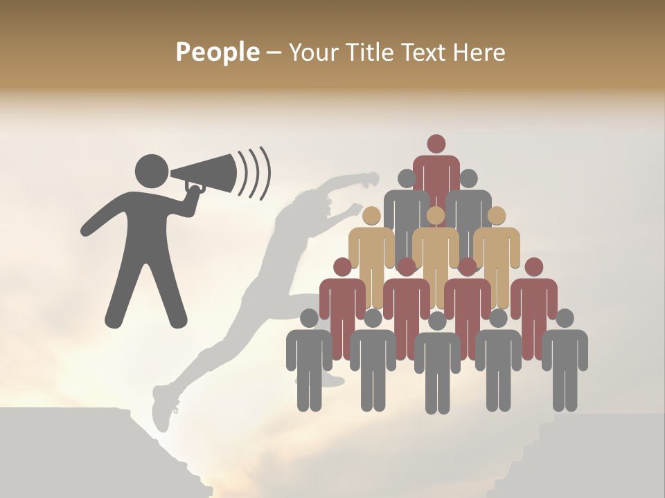 Silhouette Of Jumping Man Against Sunset PowerPoint Template