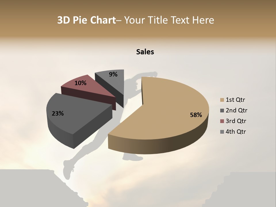 Silhouette Of Jumping Man Against Sunset PowerPoint Template