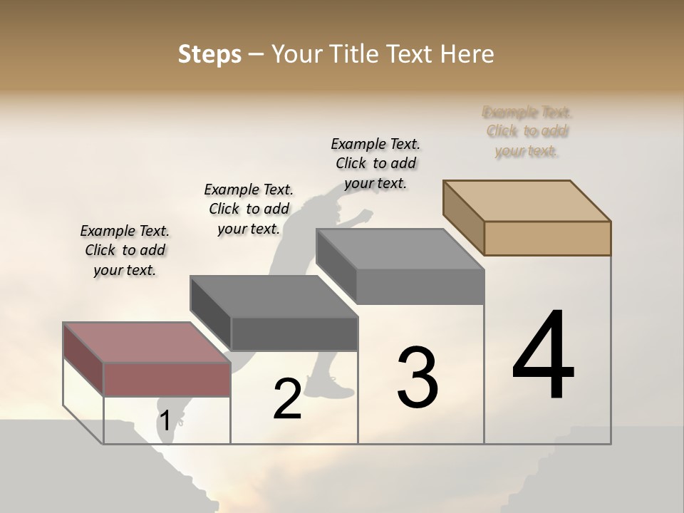 Silhouette Of Jumping Man Against Sunset PowerPoint Template