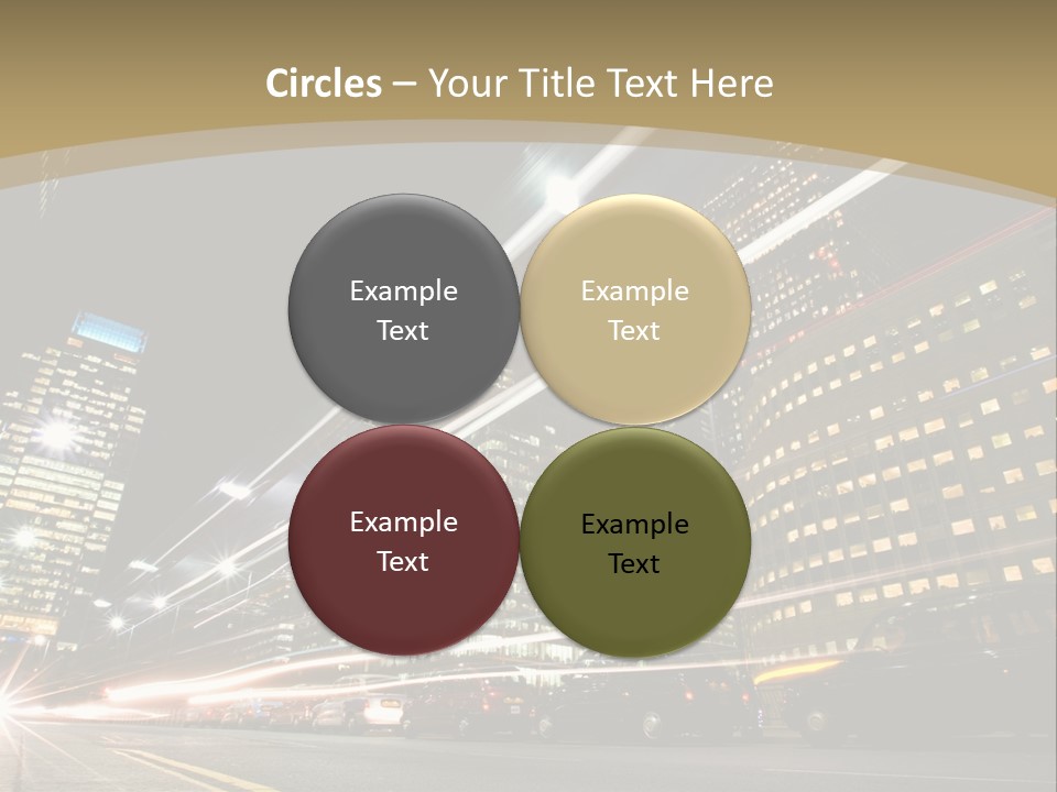 Nightime In The Financial City District PowerPoint Template