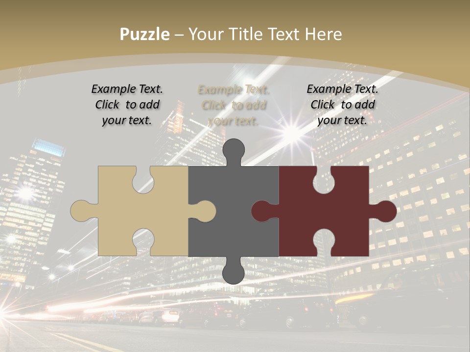 Nightime In The Financial City District PowerPoint Template