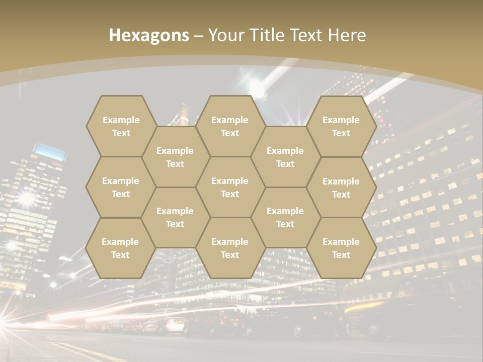 Nightime In The Financial City District PowerPoint Template