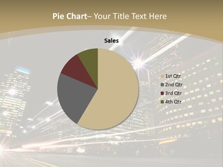 Nightime In The Financial City District PowerPoint Template