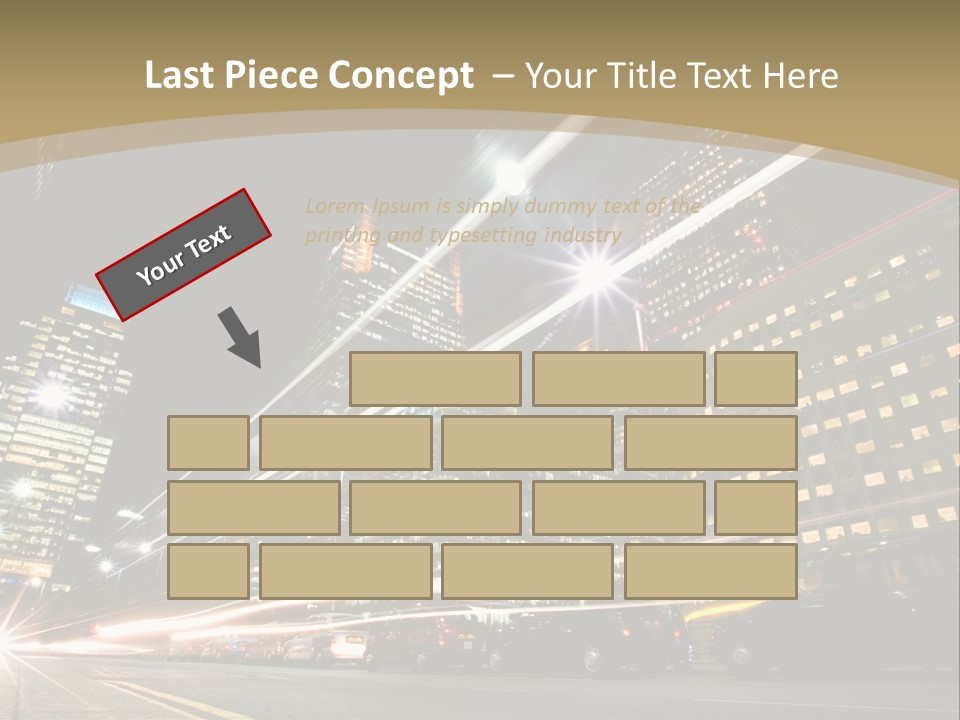 Nightime In The Financial City District PowerPoint Template