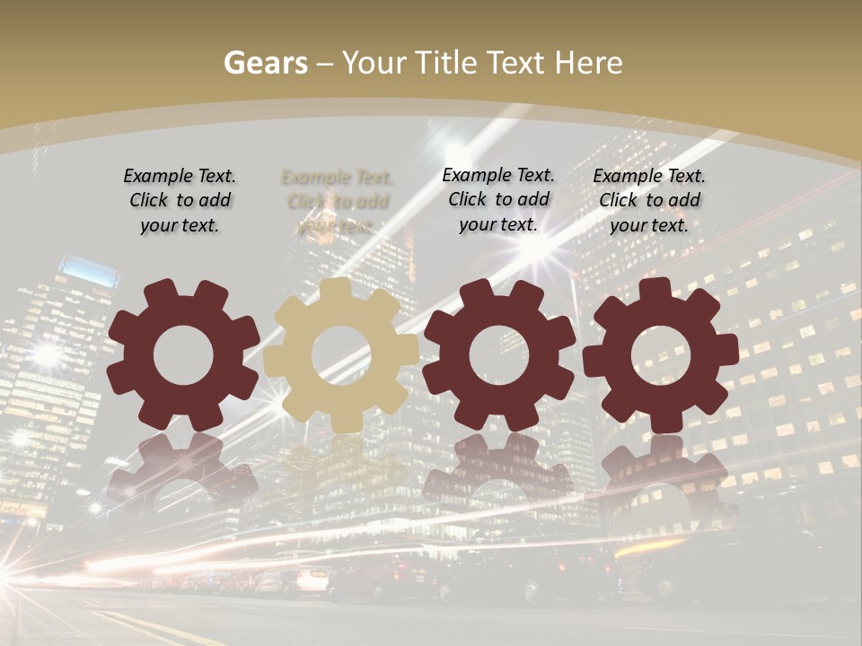 Nightime In The Financial City District PowerPoint Template