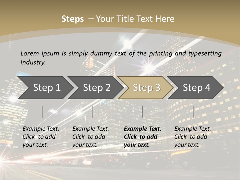 Nightime In The Financial City District PowerPoint Template