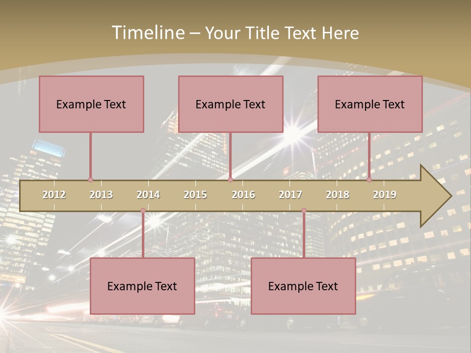 Nightime In The Financial City District PowerPoint Template