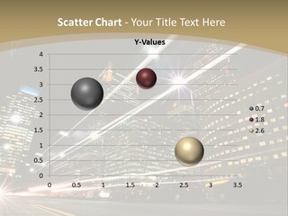 Nightime In The Financial City District PowerPoint Template