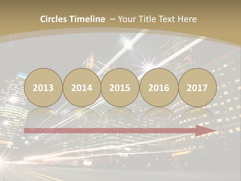 Nightime In The Financial City District PowerPoint Template