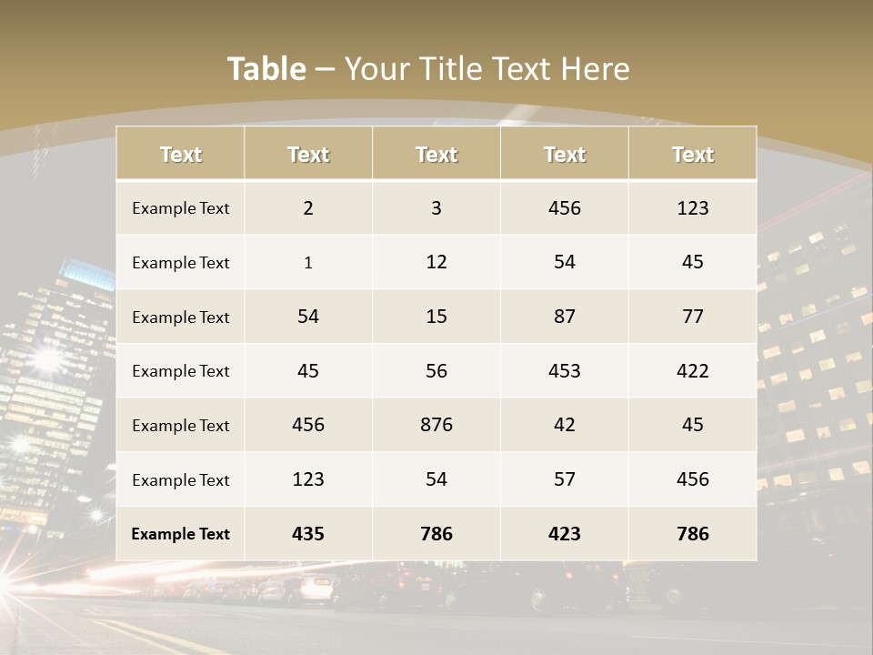 Nightime In The Financial City District PowerPoint Template