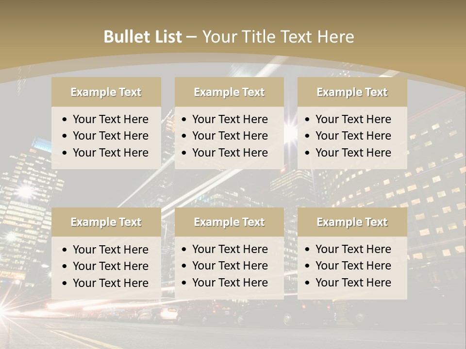 Nightime In The Financial City District PowerPoint Template