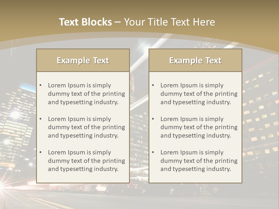 Nightime In The Financial City District PowerPoint Template