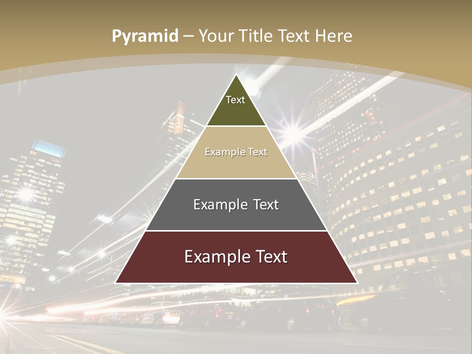 Nightime In The Financial City District PowerPoint Template
