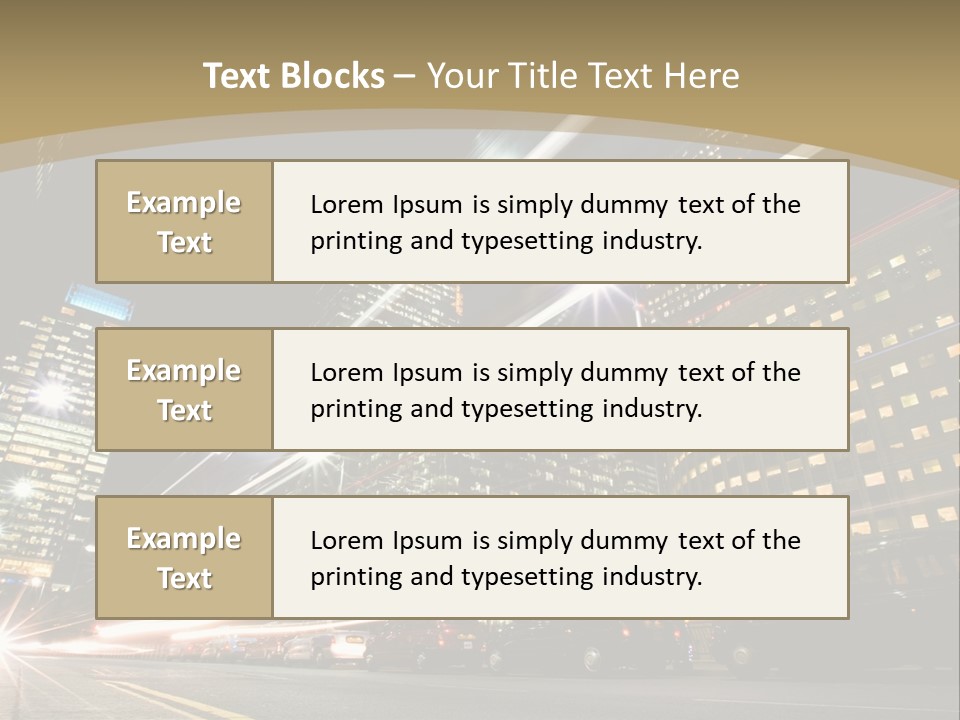Nightime In The Financial City District PowerPoint Template